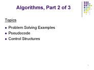 Algorithms, Part 2 of 3