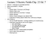Lecture 2 Electric Fields Chp. 22 Ed. 7