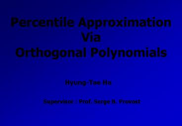 Percentile Approximation