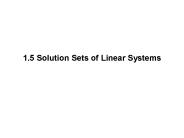 1.5 Solution Sets of Linear Systems