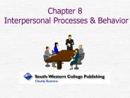 Chapter 8 Interpersonal Processes