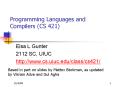 Programming Languages and Compilers CS 421 PowerPoint PPT Presentation