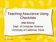 Teaching Assurance Using Checklists