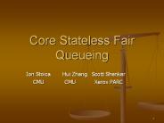 Core Stateless Fair Queueing