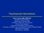 Psychosocial Interventions