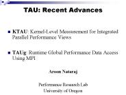 TAU: Recent Advances