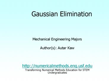 Gaussian Elimination
