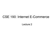 CSE 190: Internet ECommerce