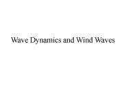 Wave Dynamics and Wind Waves