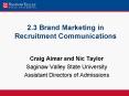 2'3 Brand Marketing in Recruitment Communications PowerPoint PPT Presentation