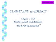 CLAIMS AND EVIDENCE (Chaps. 7