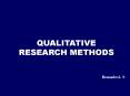QUALITATIVE RESEARCH METHODS PowerPoint PPT Presentation