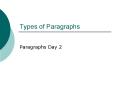 Types of Paragraphs PowerPoint PPT Presentation