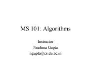 MS 101: Algorithms