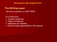 Revising for the English SATs