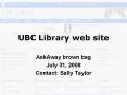 UBC Library web site PowerPoint PPT Presentation