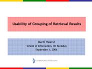 Usability of Grouping of Retrieval Results