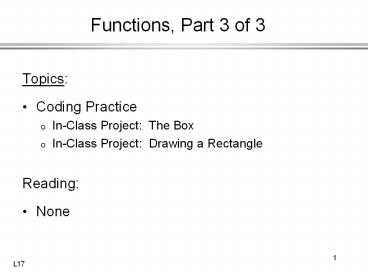 Functions, Part 3 of 3