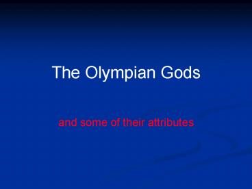 The Olympian Gods