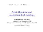 Asset Allocation and Geopolitical Risk Analysis