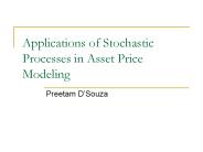 Applications of Stochastic Processes in Asset Price Modeling