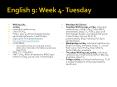 English 9: Week 4- Tuesday PowerPoint PPT Presentation