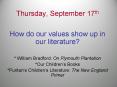 Thursday, September 17th PowerPoint PPT Presentation