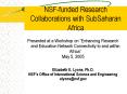 NSF-funded Research Collaborations with SubSaharan Africa PowerPoint PPT Presentation
