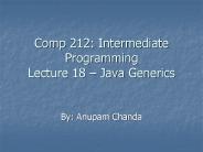 Comp 212: Intermediate Programming Lecture 18 