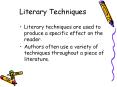 Literary Techniques PowerPoint PPT Presentation