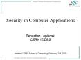 Security in Computer Applications PowerPoint PPT Presentation