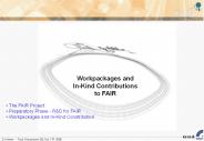 Workpackages and In-Kind Contributions to FAIR