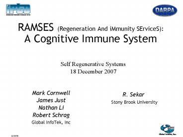 RAMSES Regeneration And iMmunity SErviceS: A Cognitive Immune System