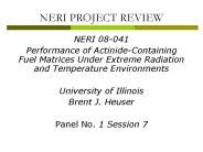 NERI PROJECT REVIEW