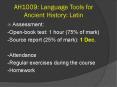 AH1009: Language Tools for Ancient History: Latin PowerPoint PPT Presentation