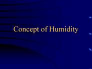 Concept of Humidity