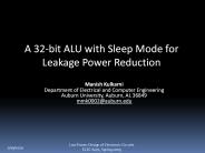 Low Power Design of Electronic Circuits