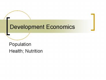 Development Economics