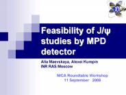 Feasibility of J studies by MPD detector