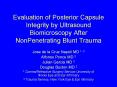 Evaluation of Posterior Capsule Integrity by Ultrasound Biomicroscopy After NonPenetrating Blunt Tra PowerPoint PPT Presentation