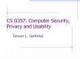 CS G357: Computer Security, Privacy and Usability PowerPoint PPT Presentation