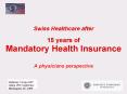 Swiss Healthcare after 15 years of Mandatory Health Insurance A physicians perspective PowerPoint PPT Presentation