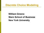 Discrete Choice Modeling
