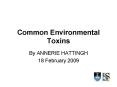 Common Environmental Toxins PowerPoint PPT Presentation