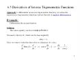 6.5 Derivatives of Inverse Trigonometric Functions PowerPoint PPT Presentation