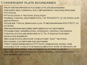 Convergent plate boundaries