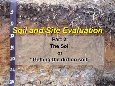 Soil and Site Evaluation