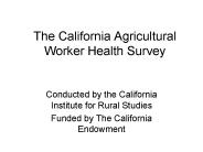The California Agricultural Worker Health Survey