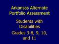 Arkansas Alternate Portfolio Assessment PowerPoint PPT Presentation