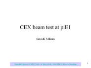 CEX beam test at piE1 Satoshi Mihara